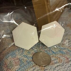 Vintage white metal earrings